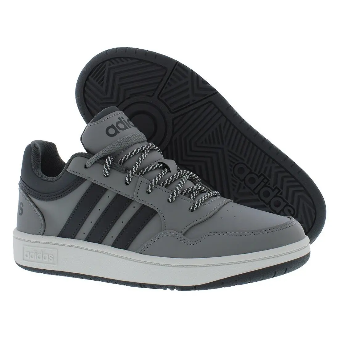 Adidas Hoops 3.0 GS Boys Shoes Size 3.5 Color: Gray/white