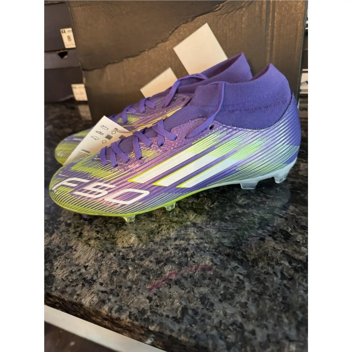 F50 League Mid Firm Groundmulti Ground Cleats Mens Purple Sneakers Sz 8.5 by Adidas