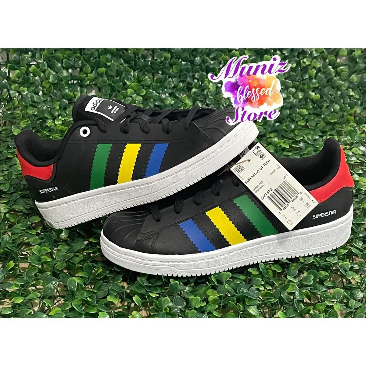Adidas Superstar OT Tech Black White Blue GV7572 Men SZ 5.5 Women Sz 7 Retro