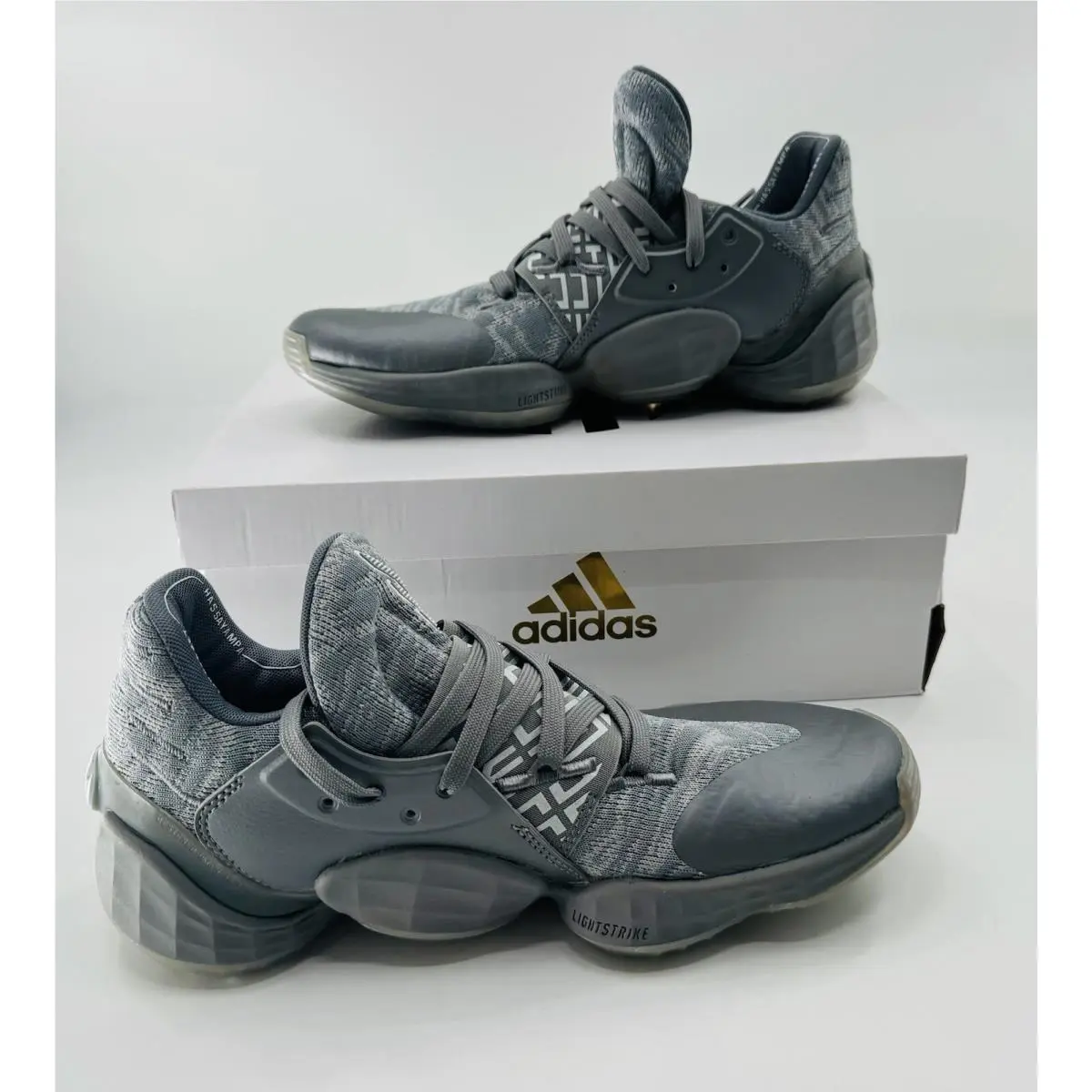 Sneakers Tennis Shoes Harden Vol 4 Size 8 Grey EH2412 Basketball Men by Adidas