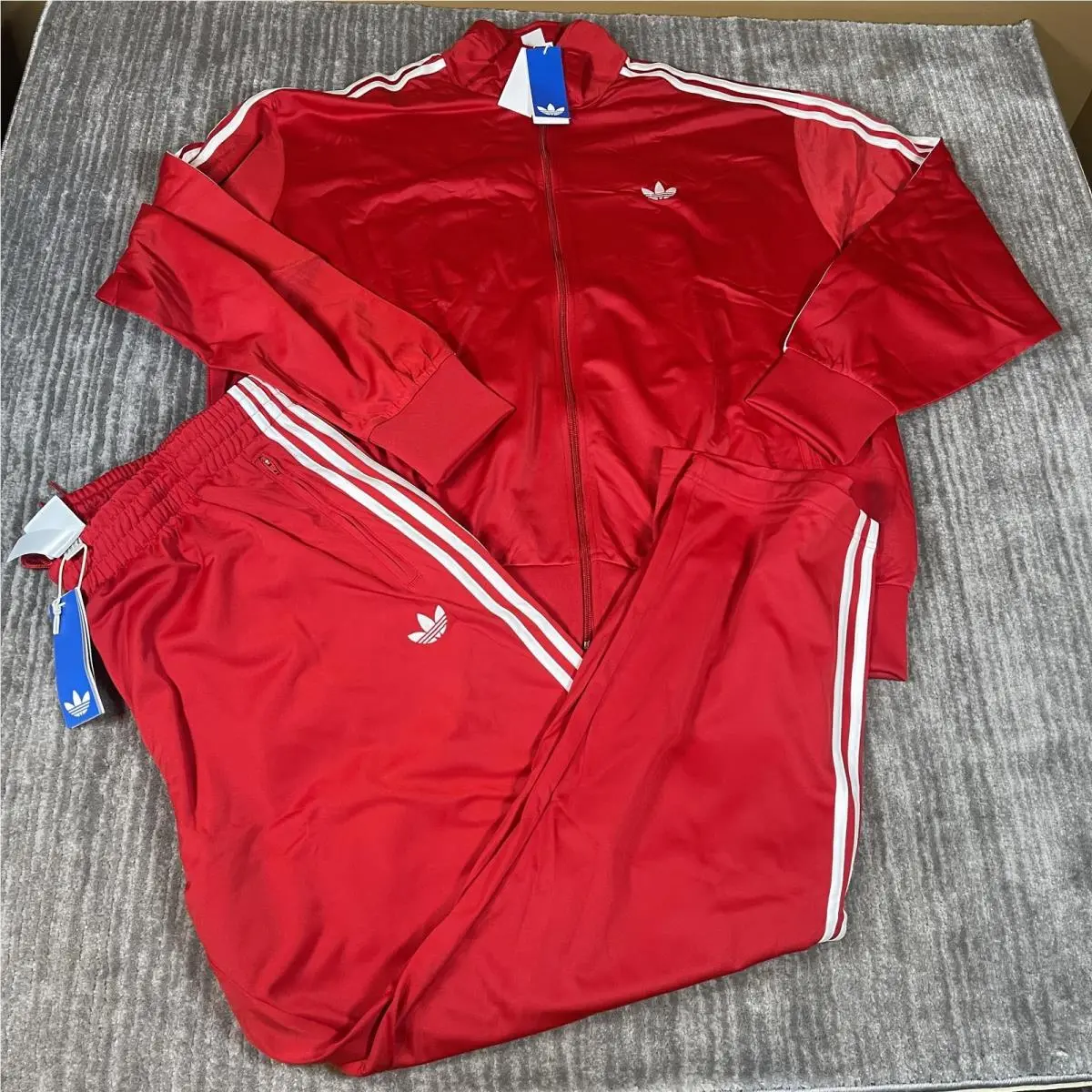Originals Firebird Track Suit Mens 2XL Red 3-Stripes Set KD8307 KD8319 by Adidas