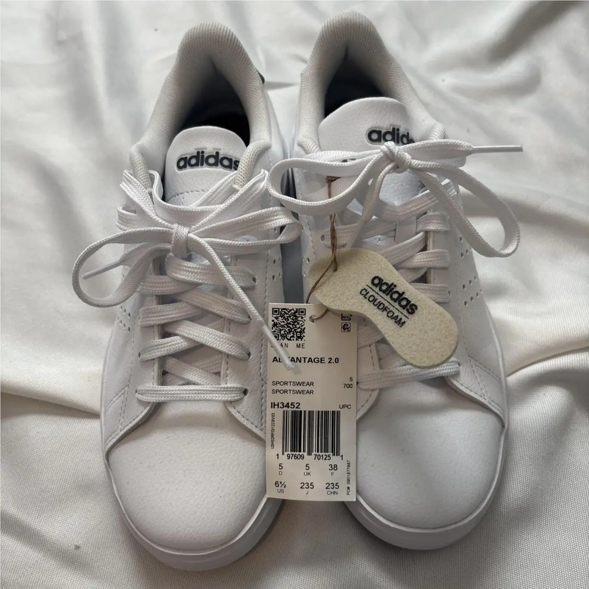 Advantage 2.0 Women`s White Sneakers Shoes Size 6.5 US by Adidas