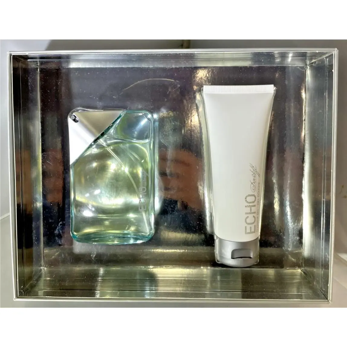 Davidoff Echo Edt For Men Gift Set 1.7 oz with Shower Gel 2.5 oz Rare