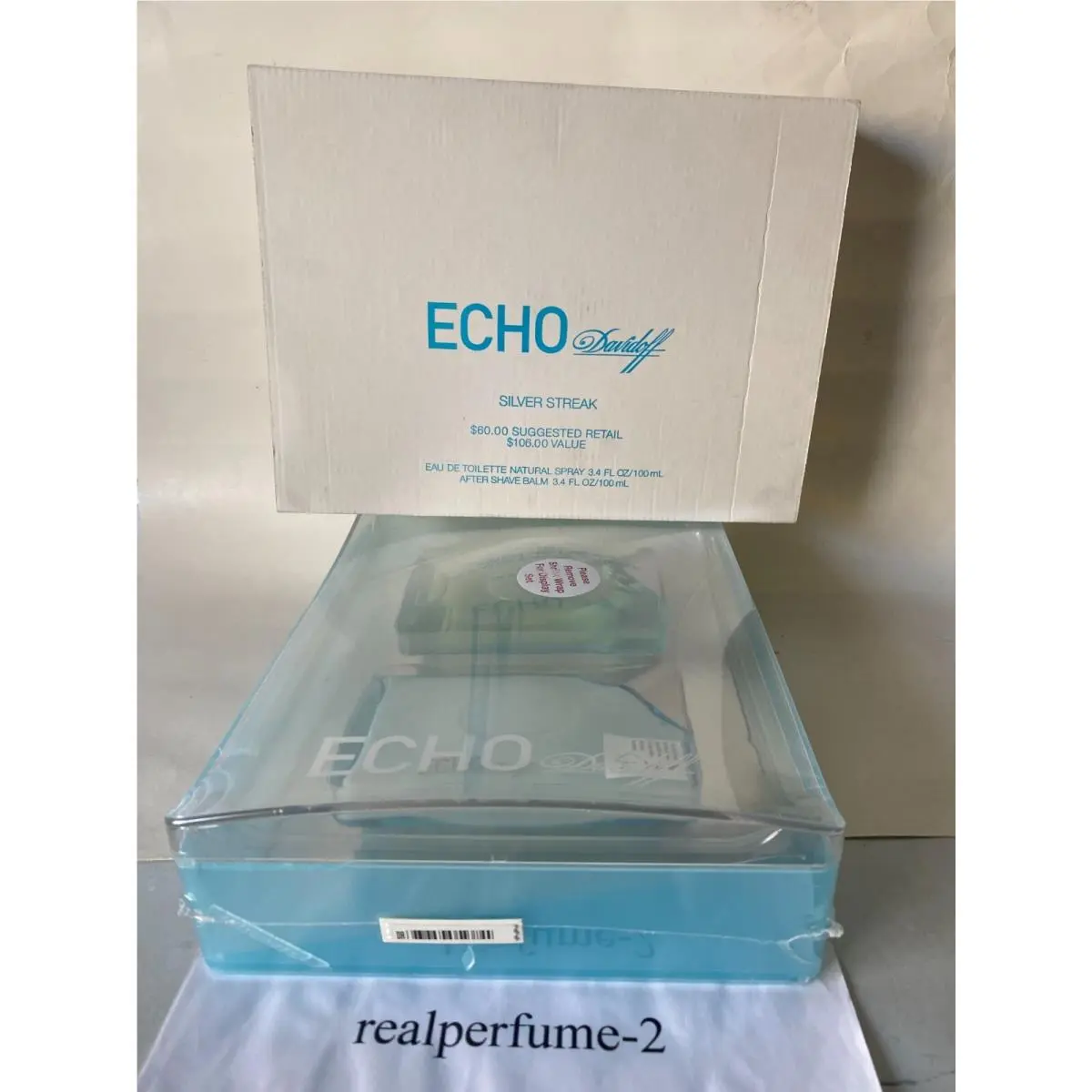 Echo Cologne by Davidoff 3.4 oz Eau De Toilette + 3.4 oz A/s Set Men. Real