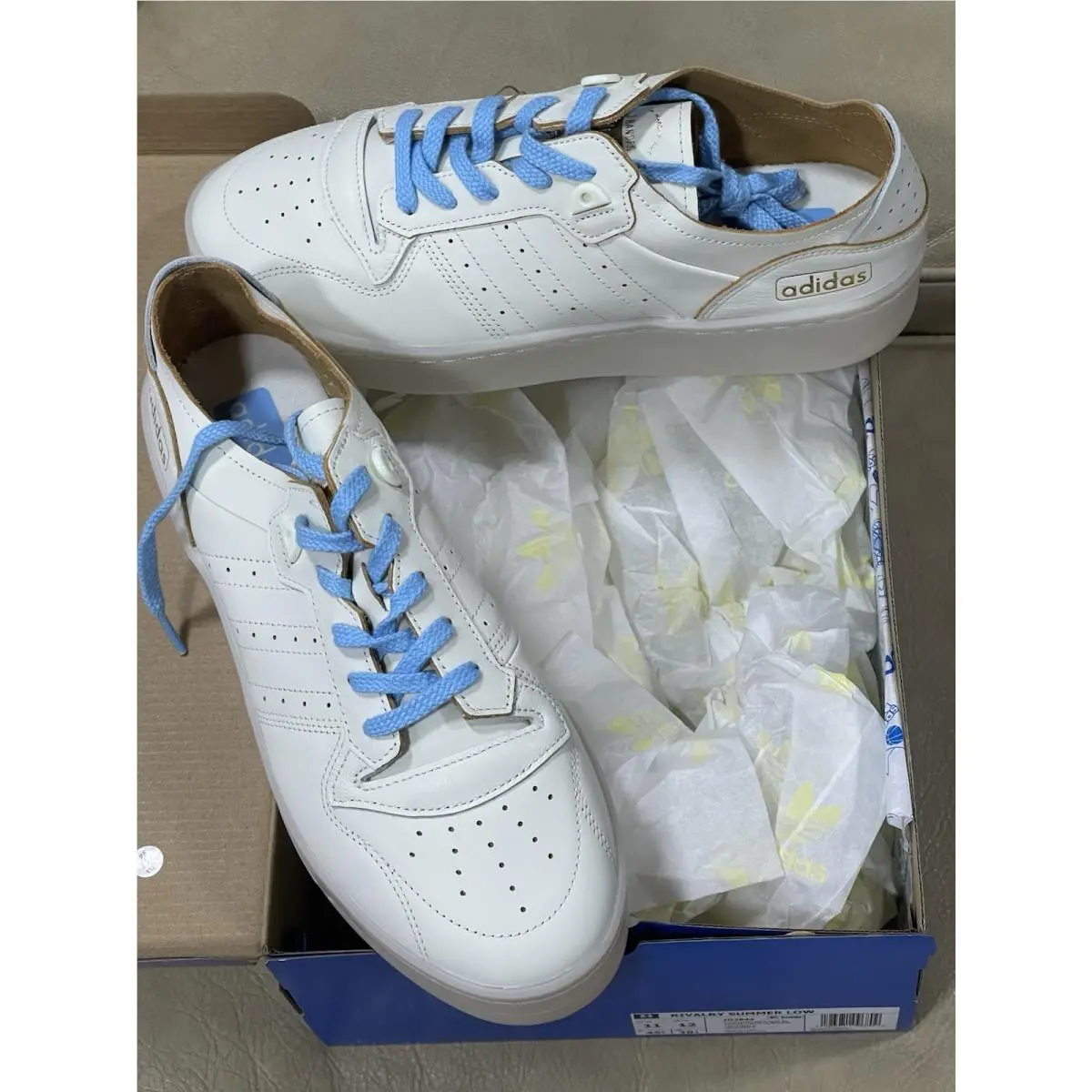 Size 11 -  Rivalry Summer Low Ivory Semi Blue Burst D2844 Mens by Adidas