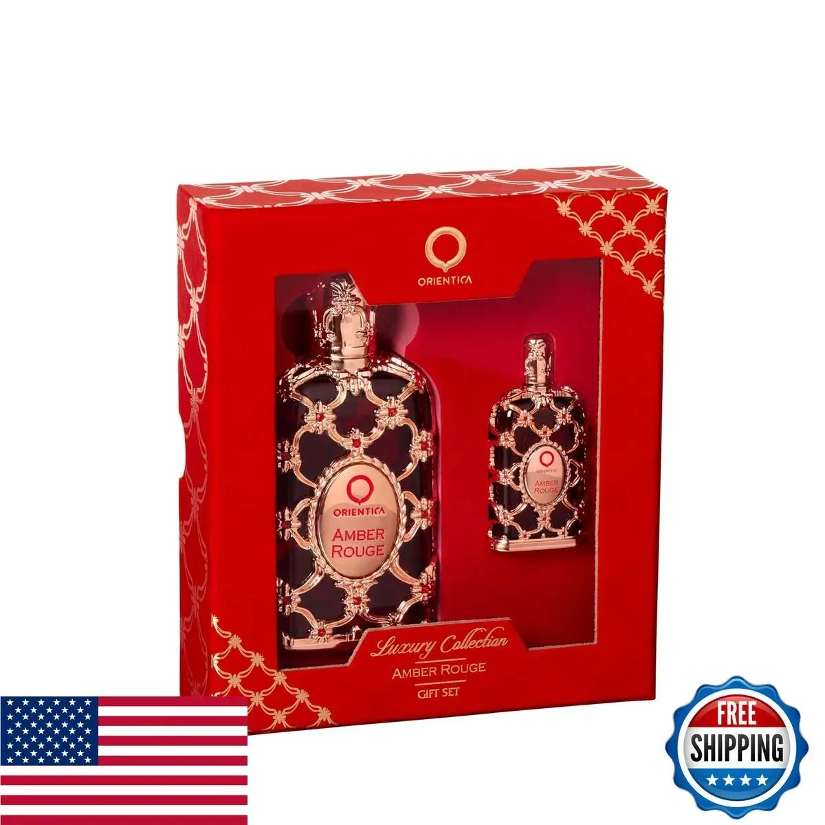 ica Luxury Amber Rouge 2 Pc Perfume Gift Set - Mens Womens Perfume by Orient