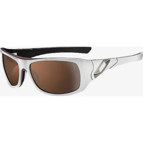 61-15-121 Sideways Sunglasses Shiny Wht / Brown Silver Mir 05-992 by Oakley
