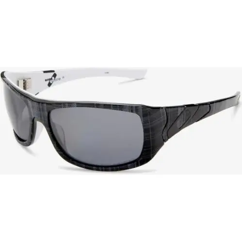 61-15-121 Sideways Sunglasses Blk Blue Plaid / Grey Polarized 12-962 by Oakley