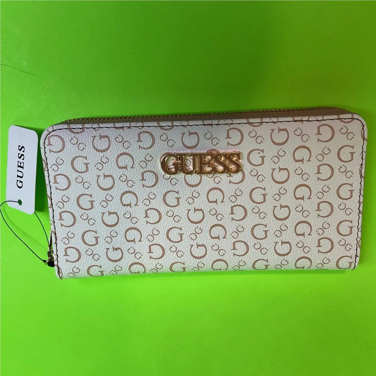 Los Angeles Women’s Wallet White W/brown Gold by Guess