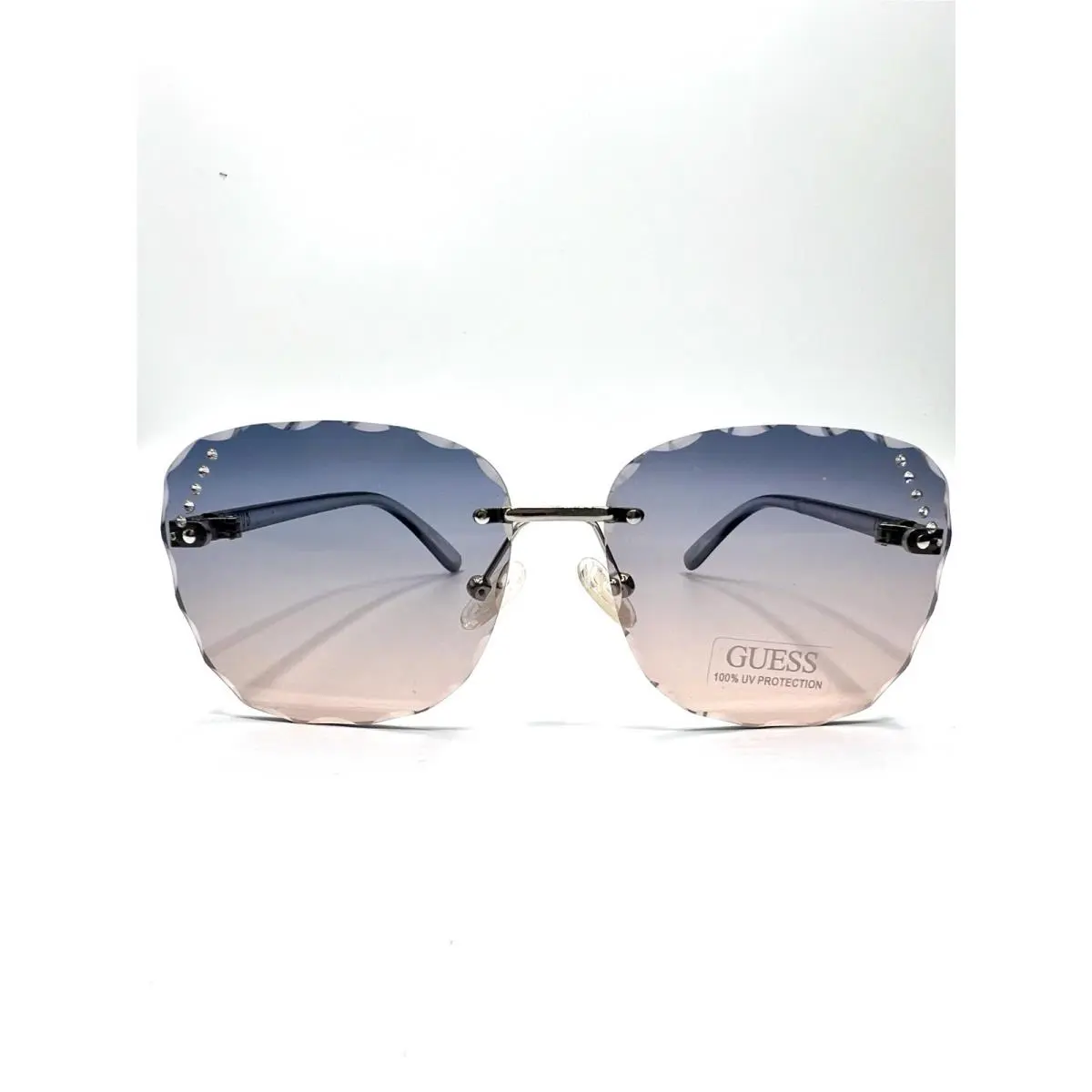GF4024 08W Women`s Rimless Sport Sunglasses Blue Gradient Lenses by Guess
