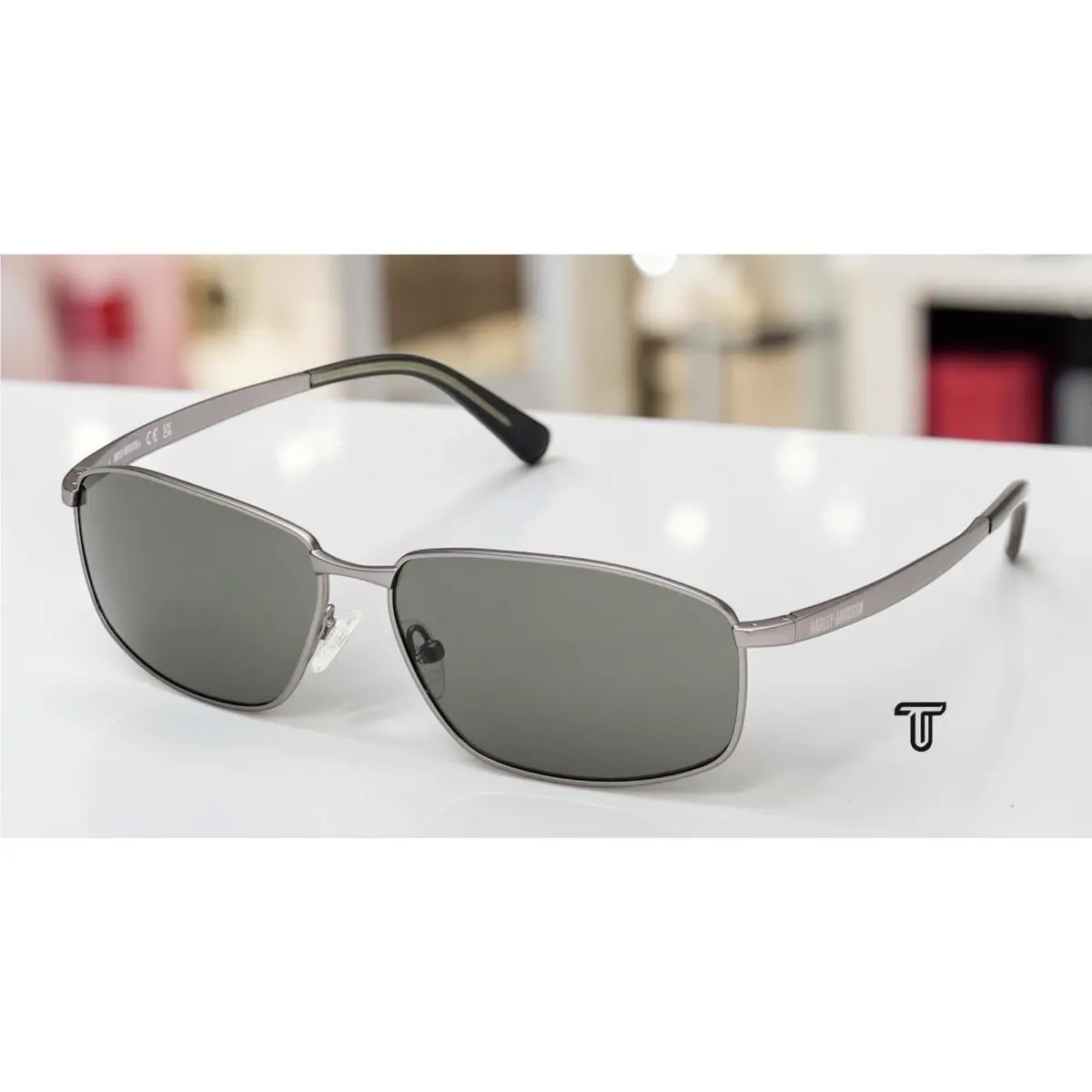 HD00024 11N Metal Matte Nickeltin Green 62 mm Men`s Sunglasses by Harley Davidson