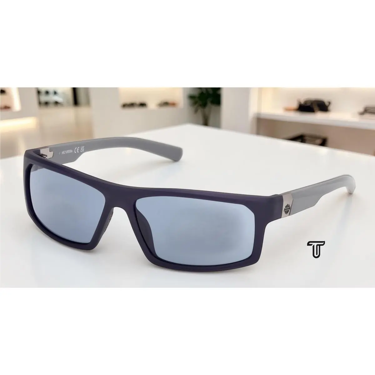 HD00023 91V Injected Matte Blue Blue 62 mm Men`s Sunglasses by Harley Davidson
