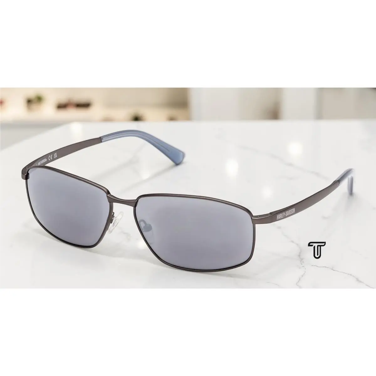 HD00024 09X Metal Matte Gunmetal Blue Mirror 62mm Men Sunglasses by Harley Davidson