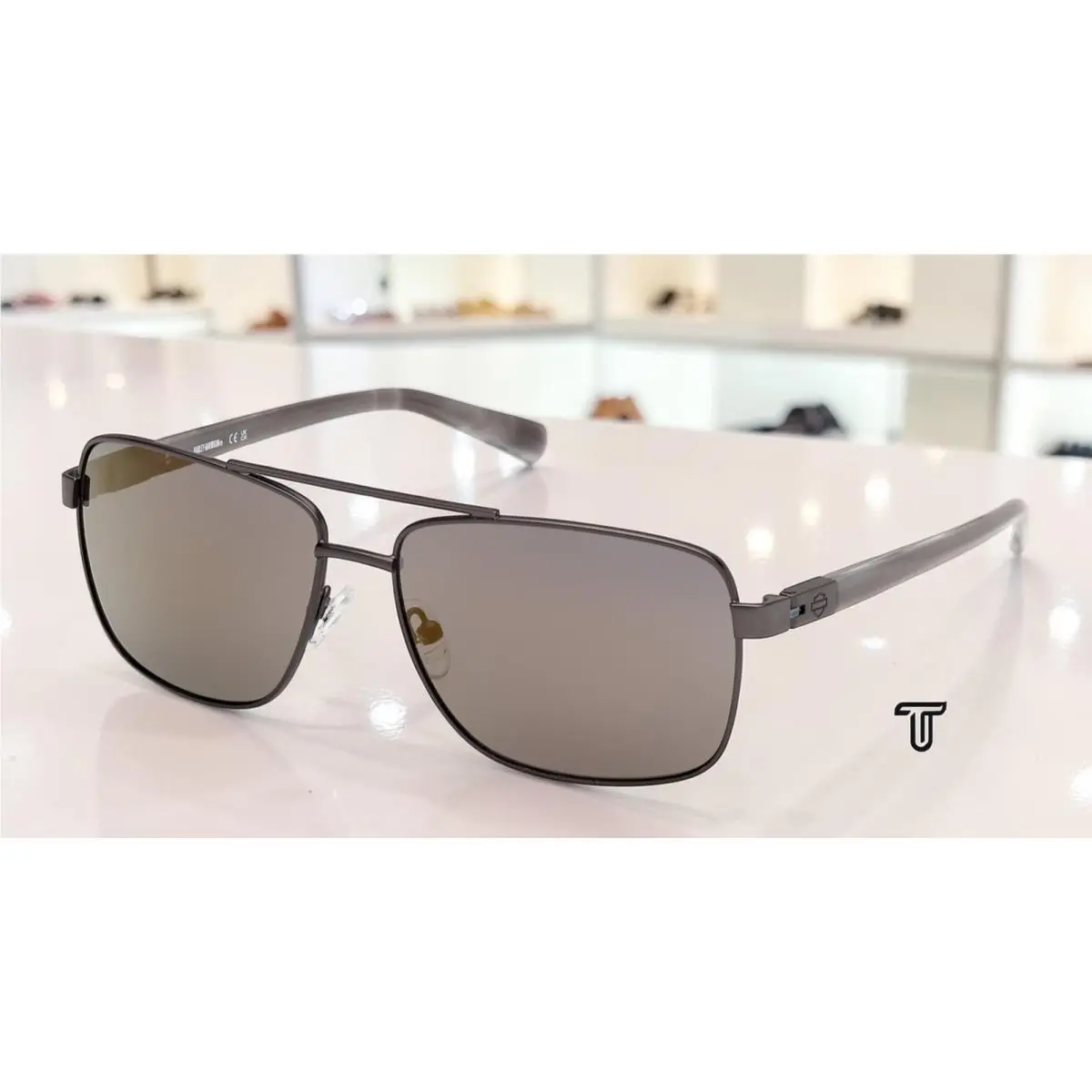 HD00018 09X Metal Mt Gunmetal Blue Mirror 61 mm Men`s Sunglasses by Harley Davidson