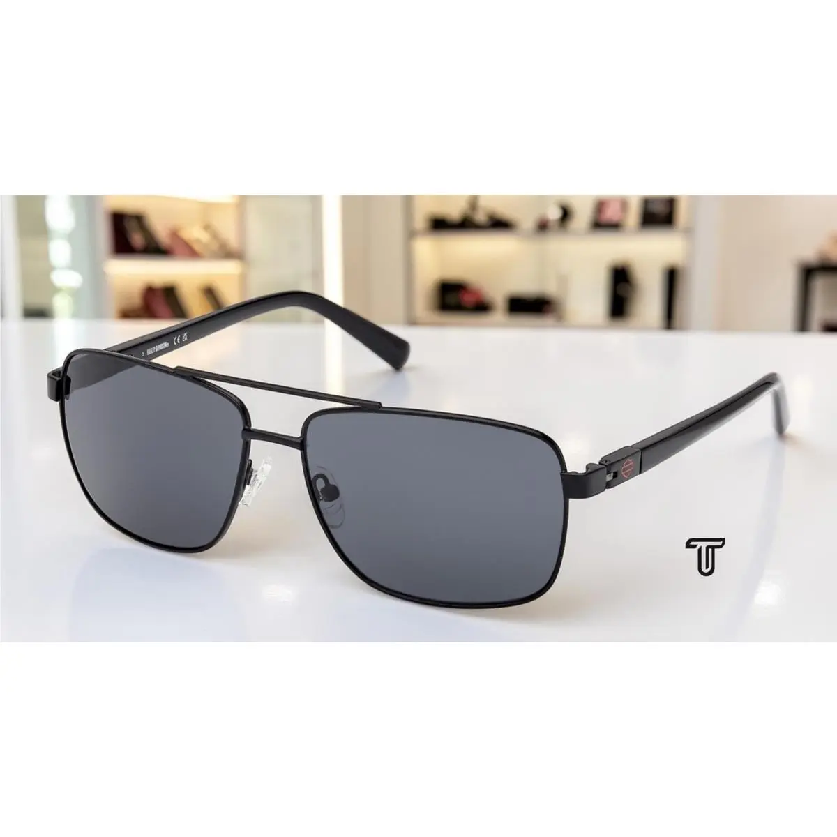 HD00018 02A Metal Matte Black Smoke 61 mm Men`s Sunglasses by Harley Davidson