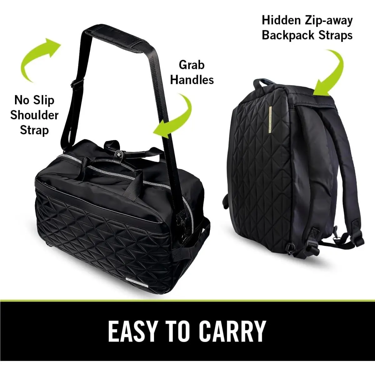 Reaction Duffle Bag Backpack Convertible Black Travel Laptop by Kenneth Cole