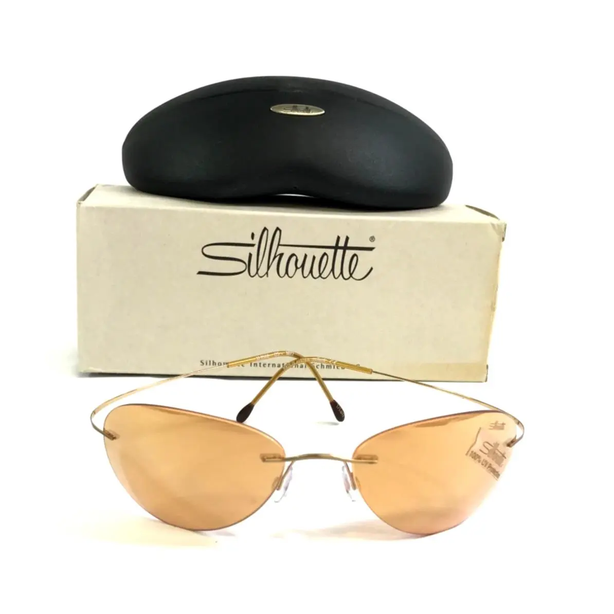 Sunglasses M8568 /25 6077 Copper Rimless Frames w/ Gold Mirror Lenses by Silhouette