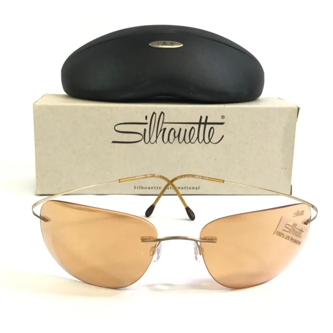 Sunglasses M8571 /25 6077 Copper Rimless w/ Orange Mirror Lenses by Silhouette