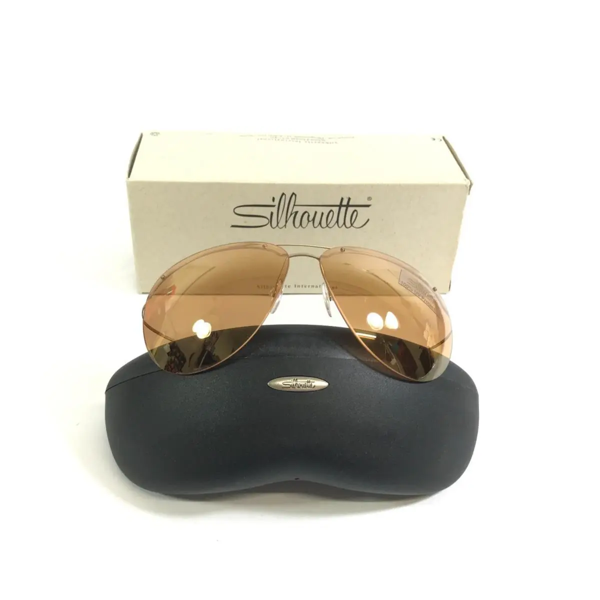 Sunglasses M8576 /25 V6077 Copper Rimless Frames with Orange Lenses by Silhouette