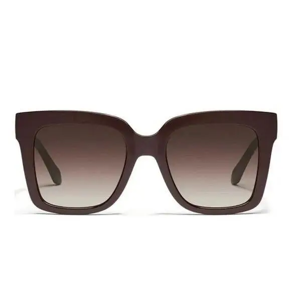 Quay Women`s Icy NO-NS-2186 Espresso Brown Square Frame/brown Lenses Sunglasses by QUAY