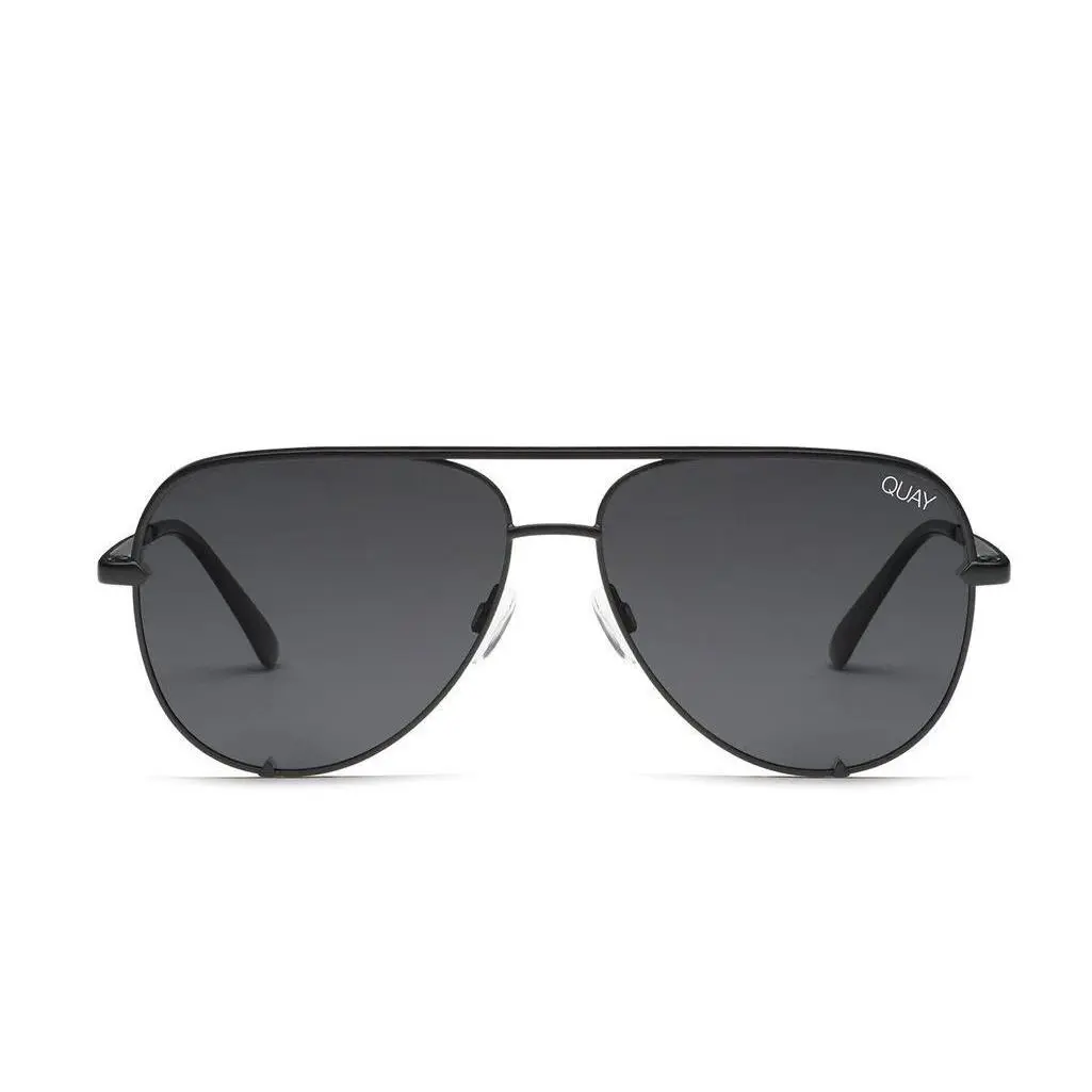 Quay Australia Key Polarized Micro Sunglasses Black Frame Black Smoke Lenses by QUAY