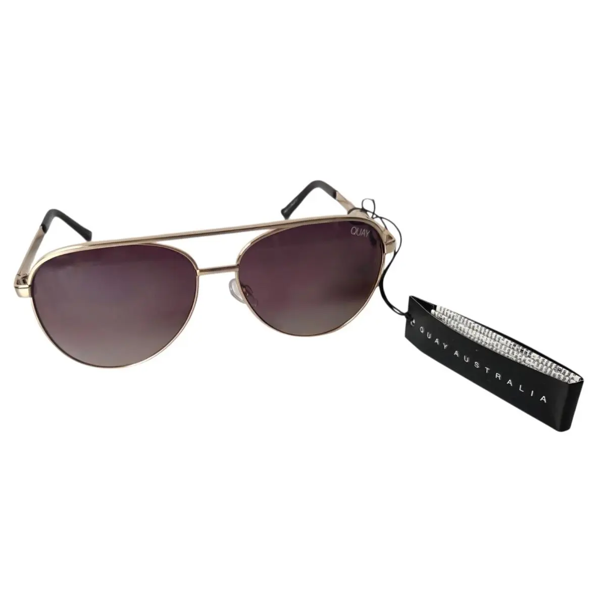 Quay Australia Vivienne Mini Sunglasses Women Gold Frame Cat 3 + Dust Bag by QUAY