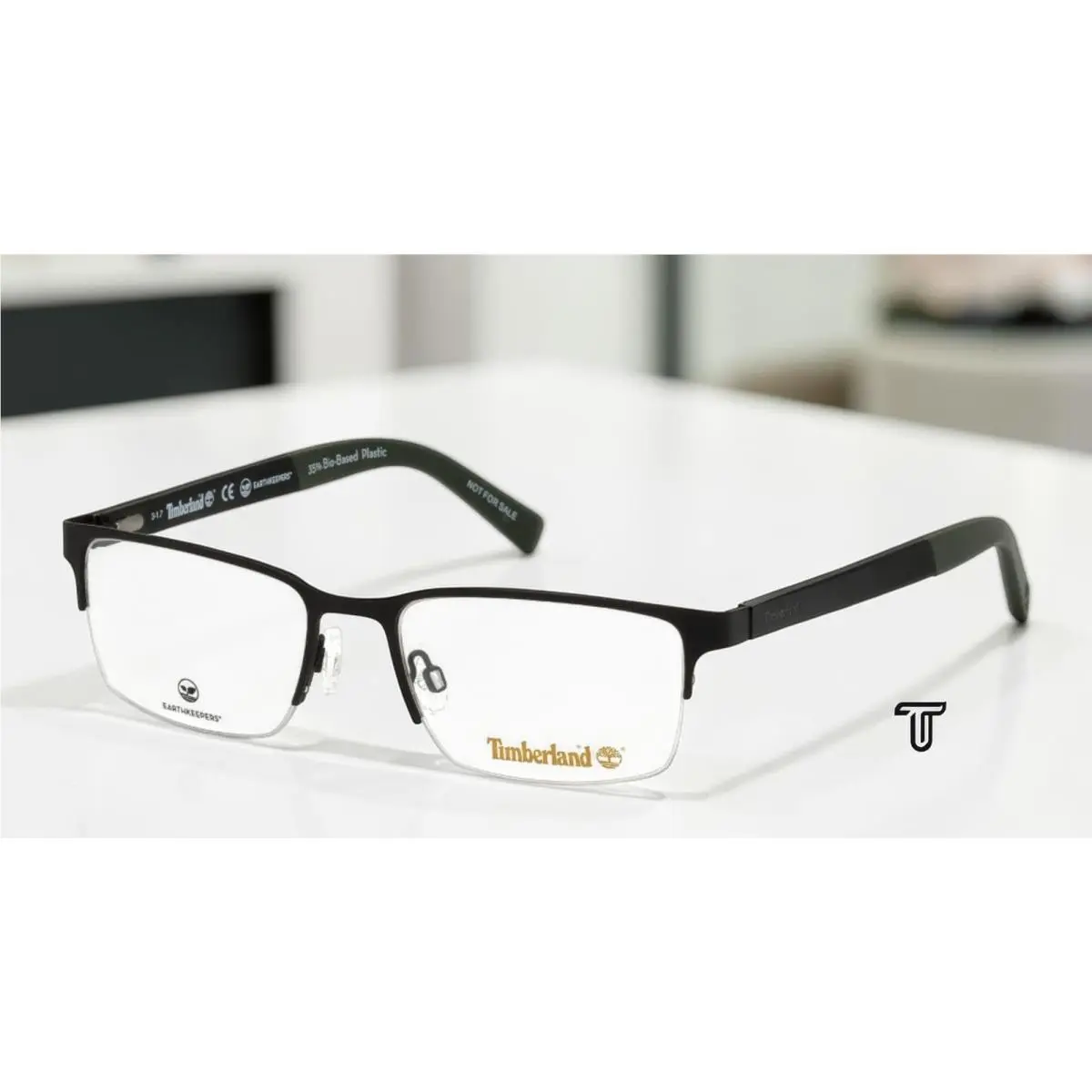 TB1585 097 Metal Matte Dark Green 58 mm Men`s Eyeglasses by Timberland
