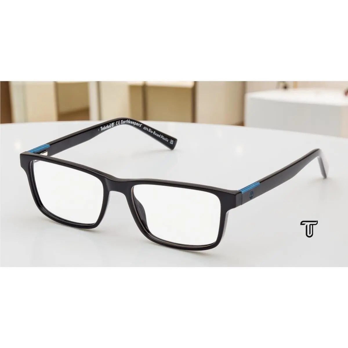 TB1797 001 Injected Shiny Black 55 mm Men`s Eyeglasses by Timberland