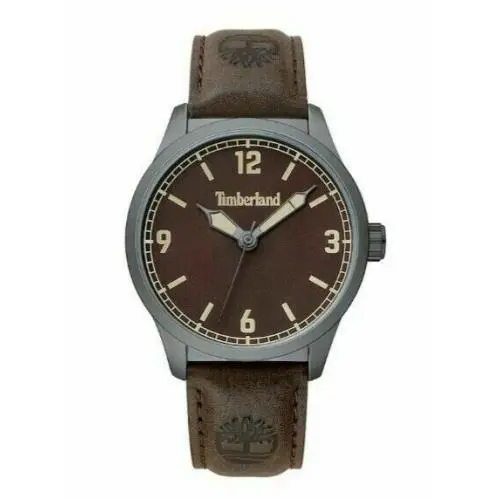 Brown Dial Analogue Display Quartz Brown Leather Men`s Watch by Timberland