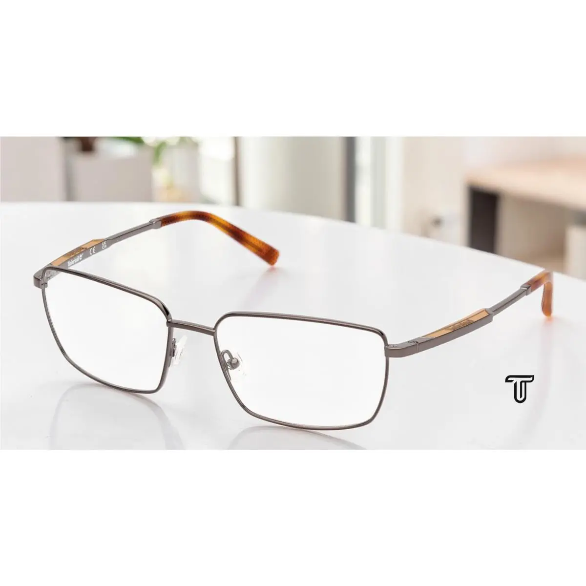 TB50005 006 Metal Shiny Dark Nickeltin 57 mm Men`s Eyeglasses by Timberland