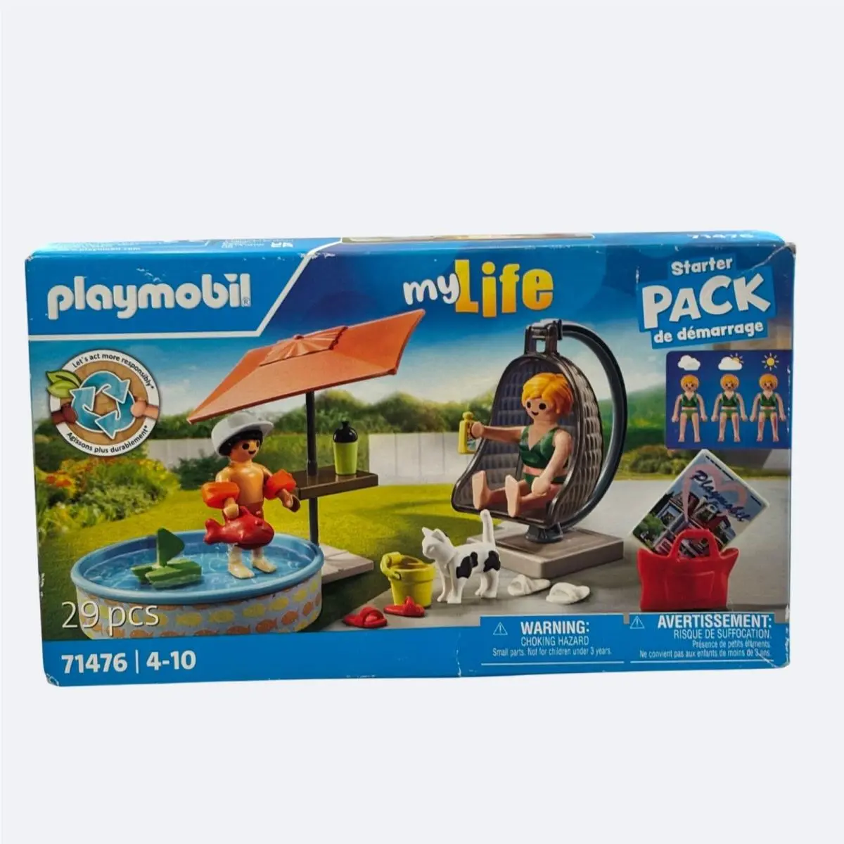 Playmobil 71476 My Life: Splashing Fun at Home Living House Pool Sun Burn Mom