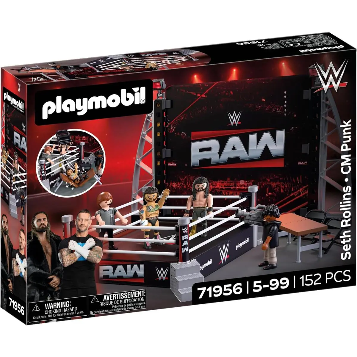 Playmobil Wwe Raw Ring Collectors Set 71956 Toy Gift
