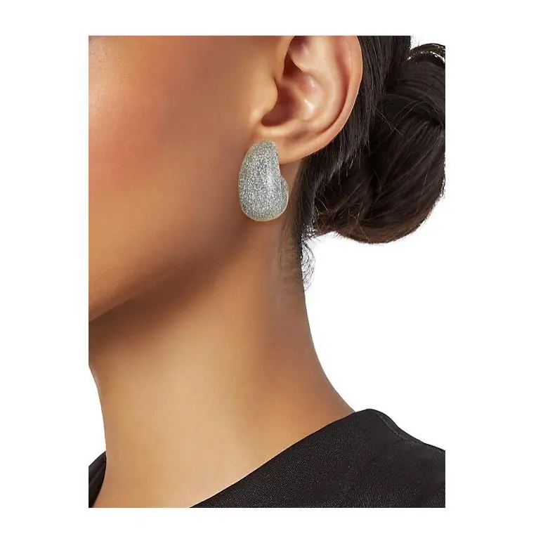 New York Adore-ables Glitter Huggie Earrings One Size - Silver Color by Kate Spade