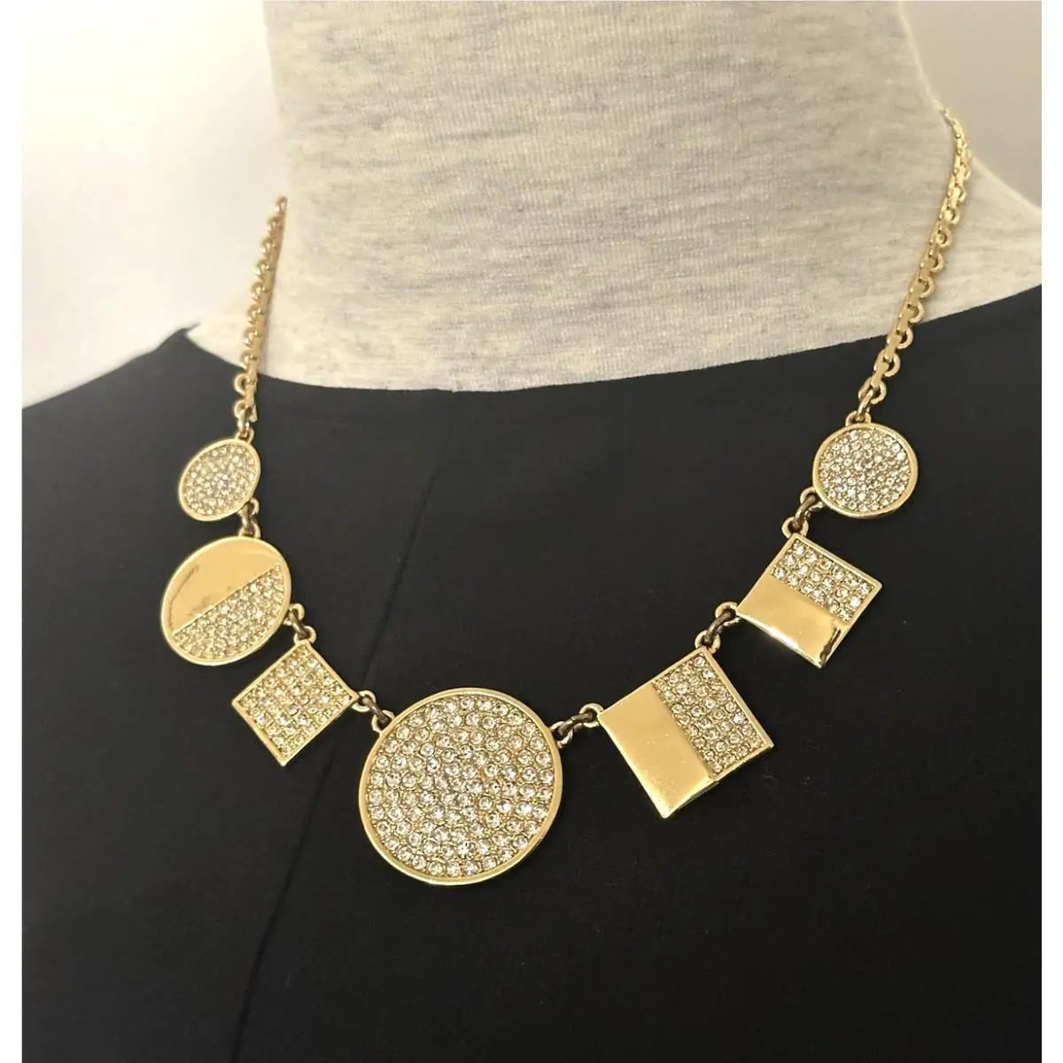 New York Gold Plated Pavé Geometric Frontal Necklace 17 by Kate Spade