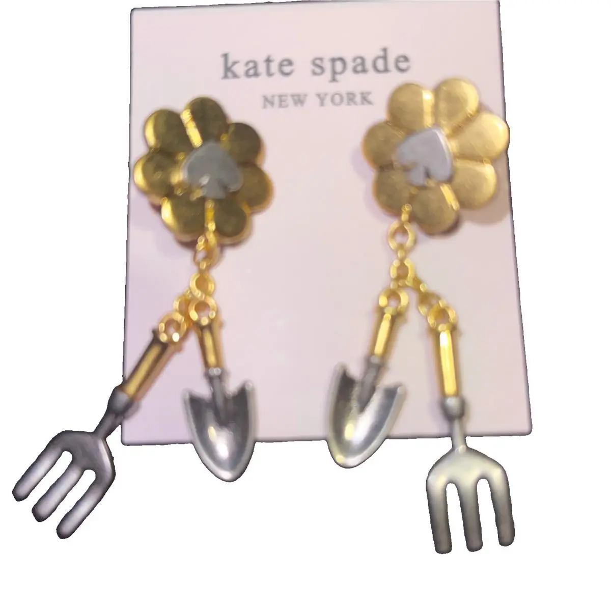New  Garden Glam Tools Matte Gold/silver Plated Drop Earrings by Kate Spade
