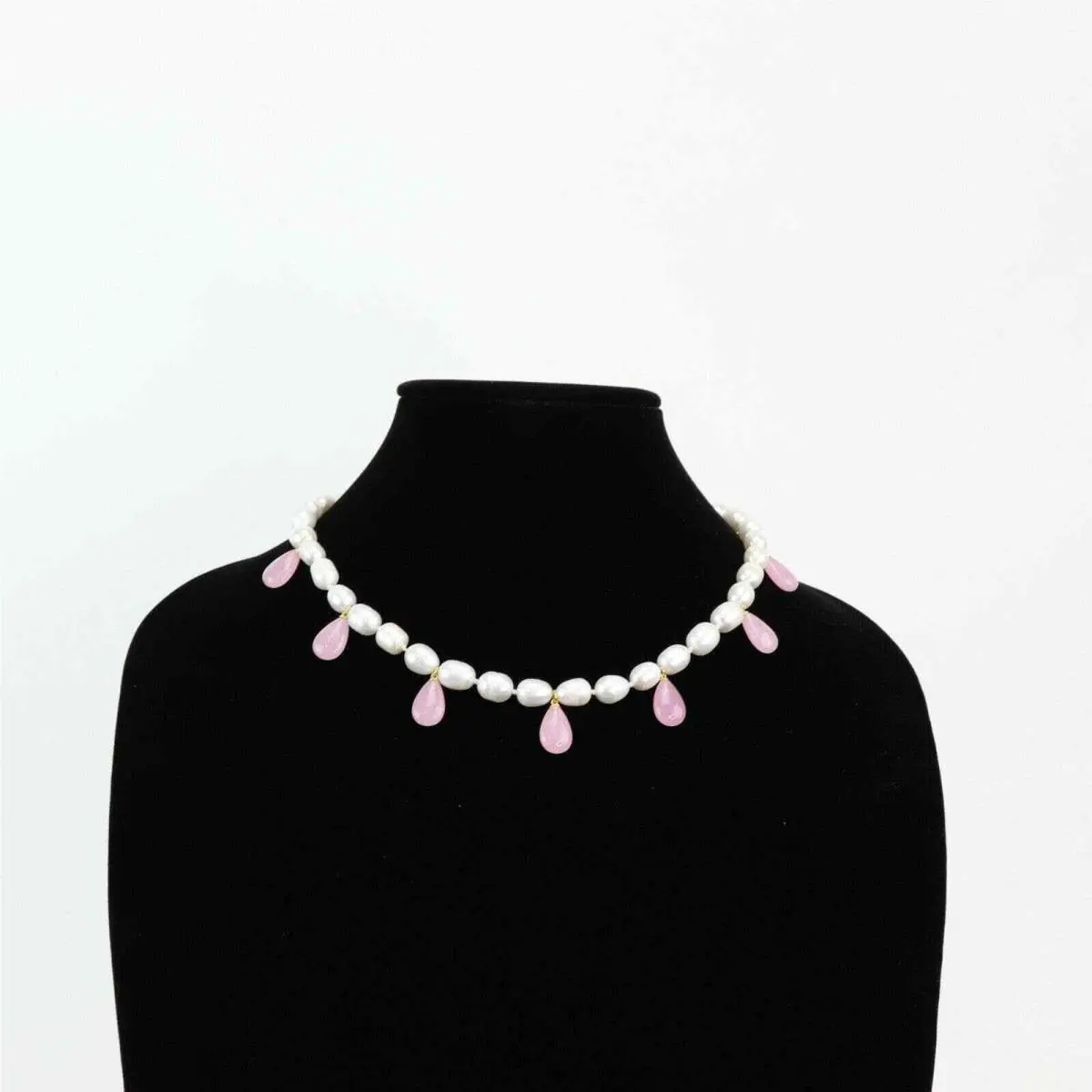 Gold-tone Freshwater Pear 8-10mm Semi-precious Pink Jade Strand by Kate Spade
