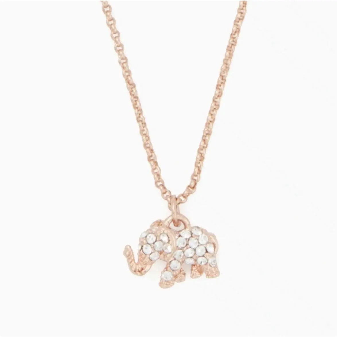 New  Things We Love Rose Gold Elephant Necklace Lucky Charm Crystal by Kate Spade