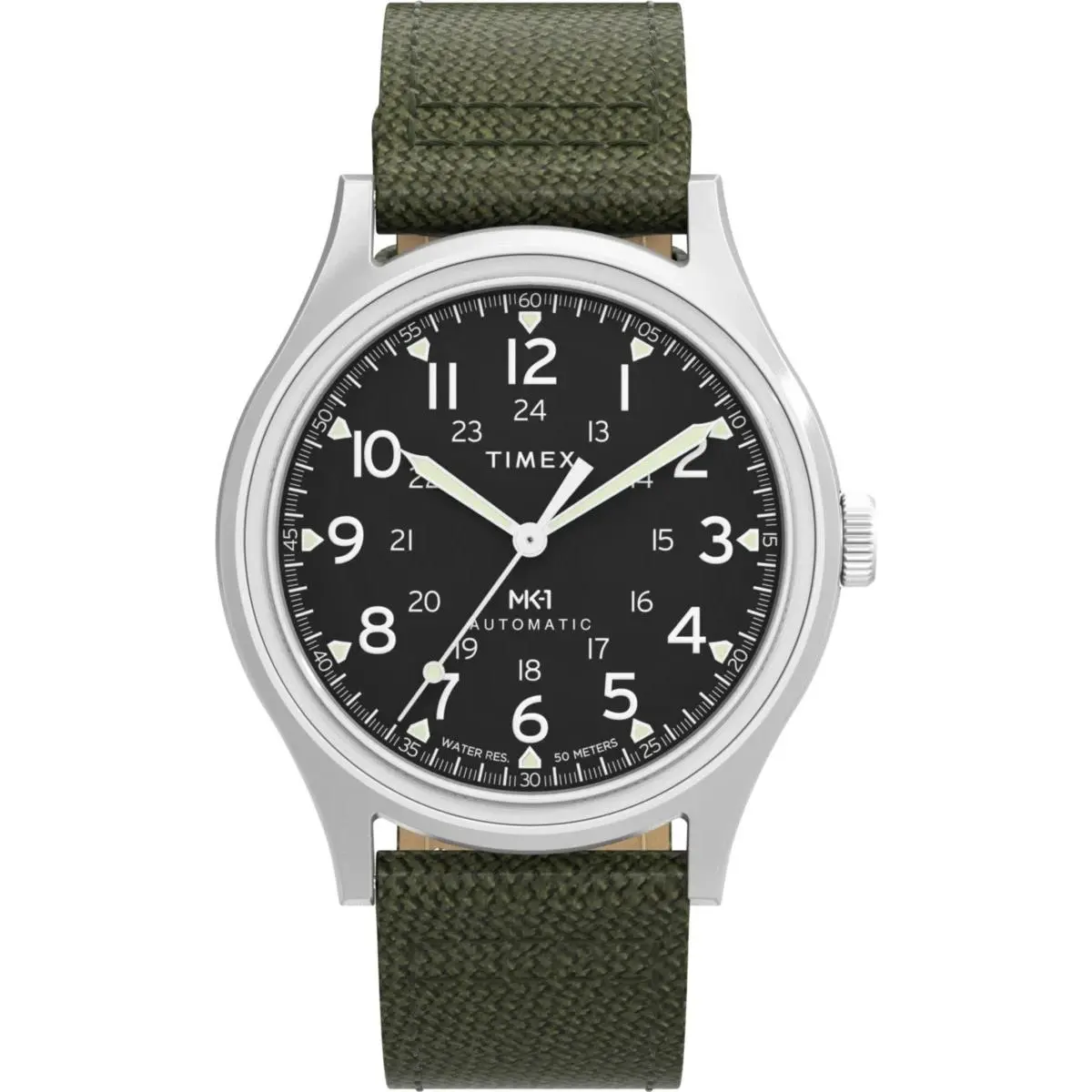 Timex MK1 Automatic Men`s 40mm Black Dial Green Watch TW2Y07800
