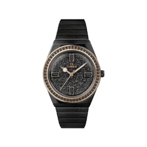 Black Women`s Quartz Watch Wristwatch Q Reissue Model TW2W10600 by Timex