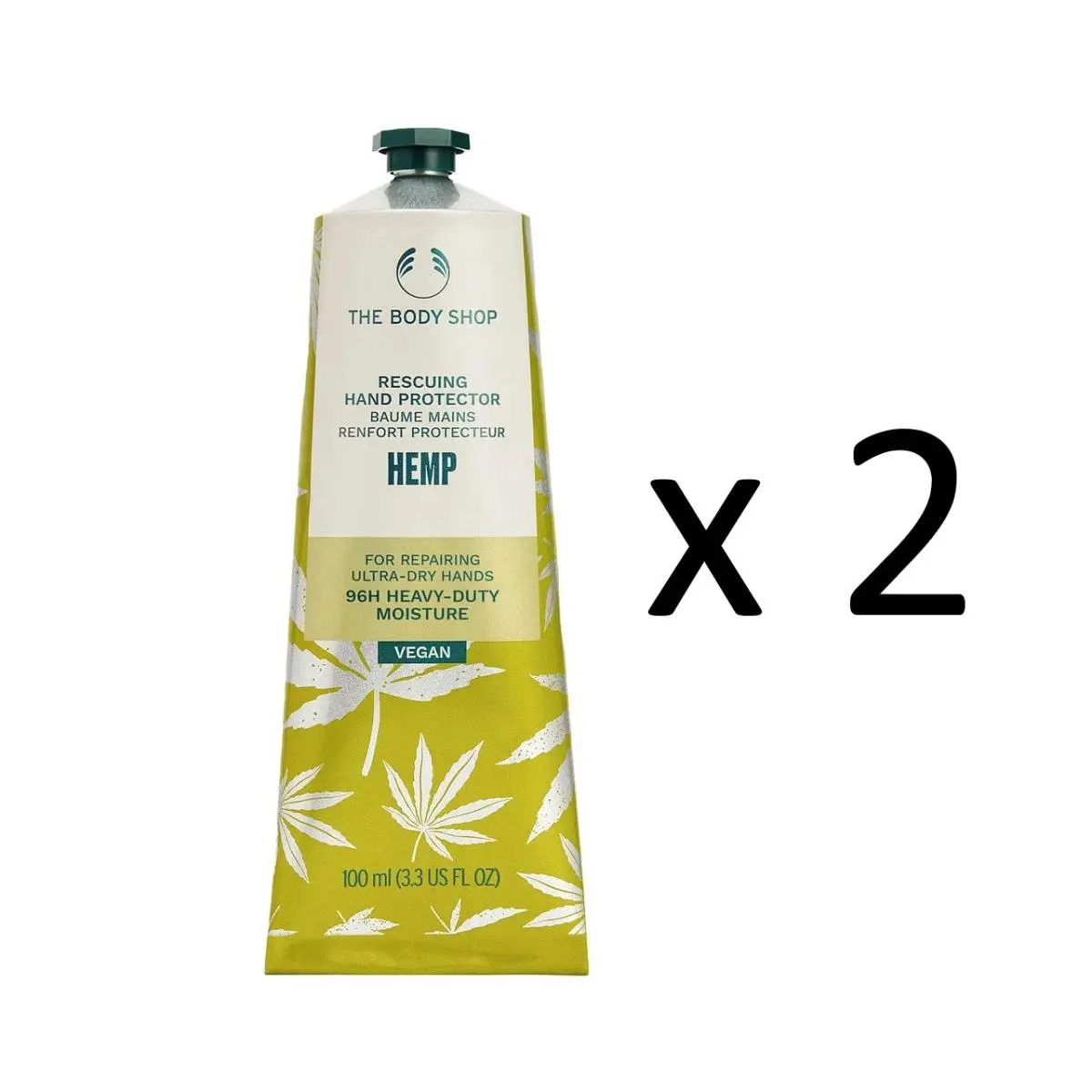 The Body Shop Hemp Hand Protector 100ml x2 Pack Dry Skin Moisturizer Cream
