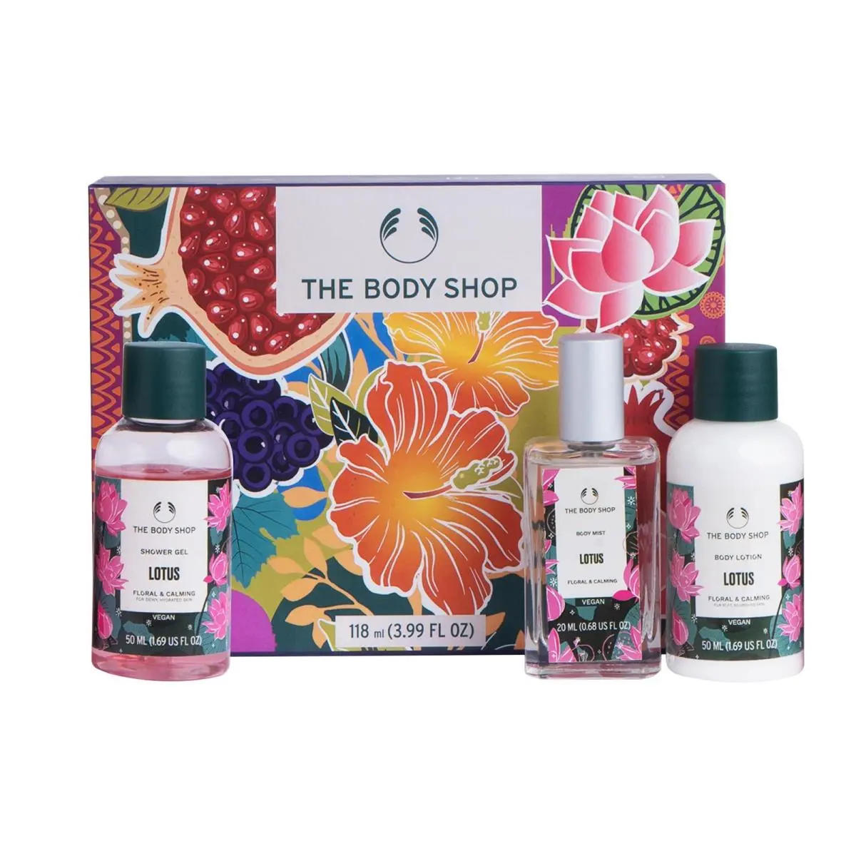 The Body Shop Lotus Shower Gel Body Lotion Body Mist Gift Set