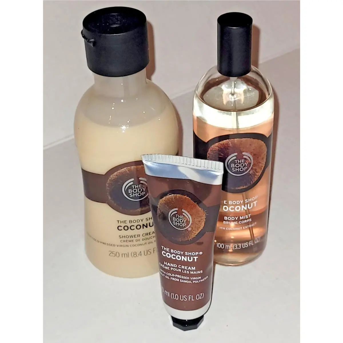 The Body Shop Coconut Set Shower Hand Cream Body Mist Full Size