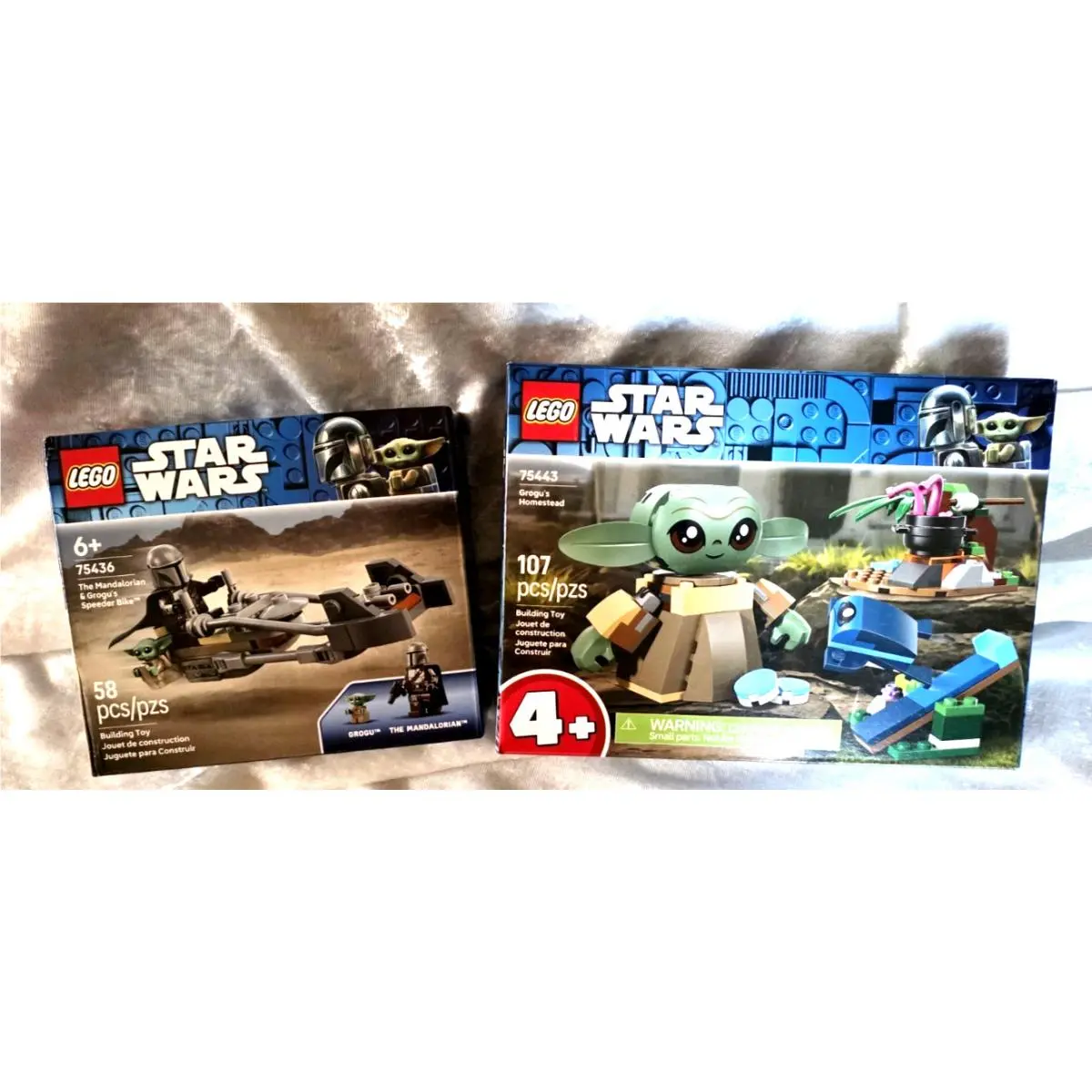 2 Star Wars Lego Sets The Mandalorian Grogu`s Homestead 75443 and 75436