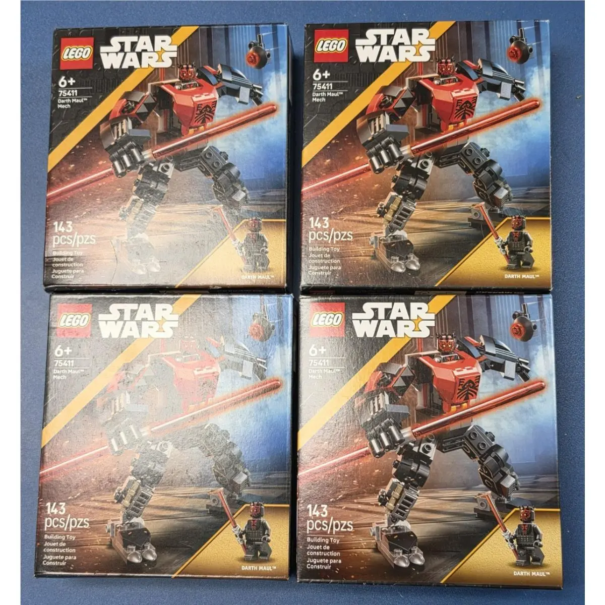 4 X Lego Star Wars: 2025 Darth Maul Mech 143pc Building Toy 75411