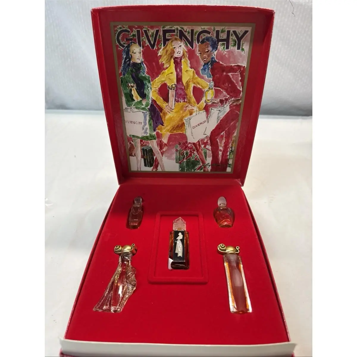 Vintage  Mini Perfumes Gift Box Set of 5 Designer Fragrances by Givenchy