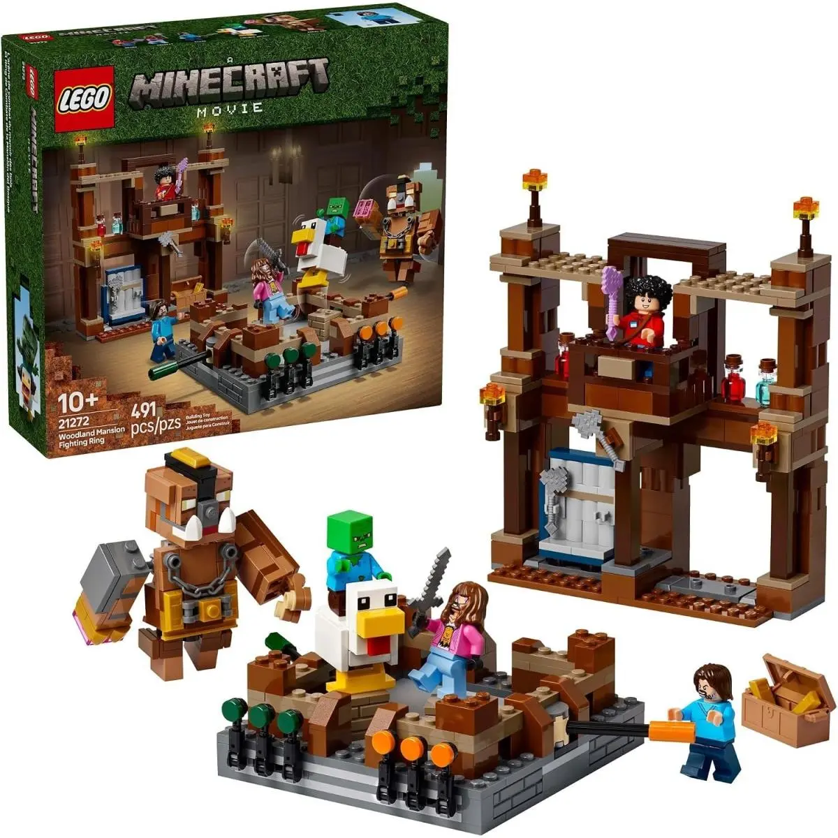 Lego Minecraft Woodland Mansion Fighting Ring - Building Toy For Kids Age 10+