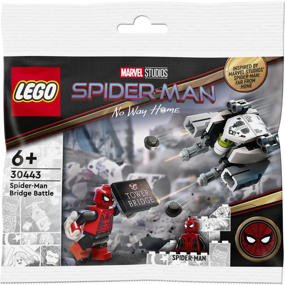 Lego Marvel Super Heroes Spider-man Bridge Battle Polybag Set 30443 White/red