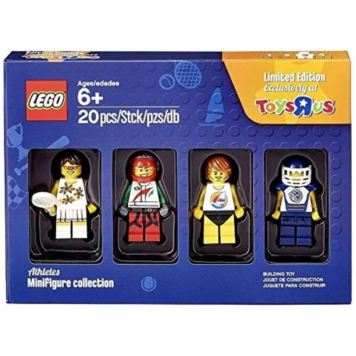 Lego Bricktober Athletes Minifigure Set Tennis Player Race Car Driver Surfer