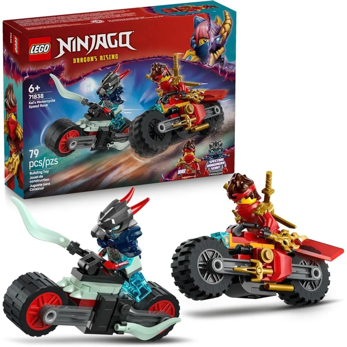 Lego Ninjago Kai`s Motorcycle Speed Race Building Toy For Kids - Pretend