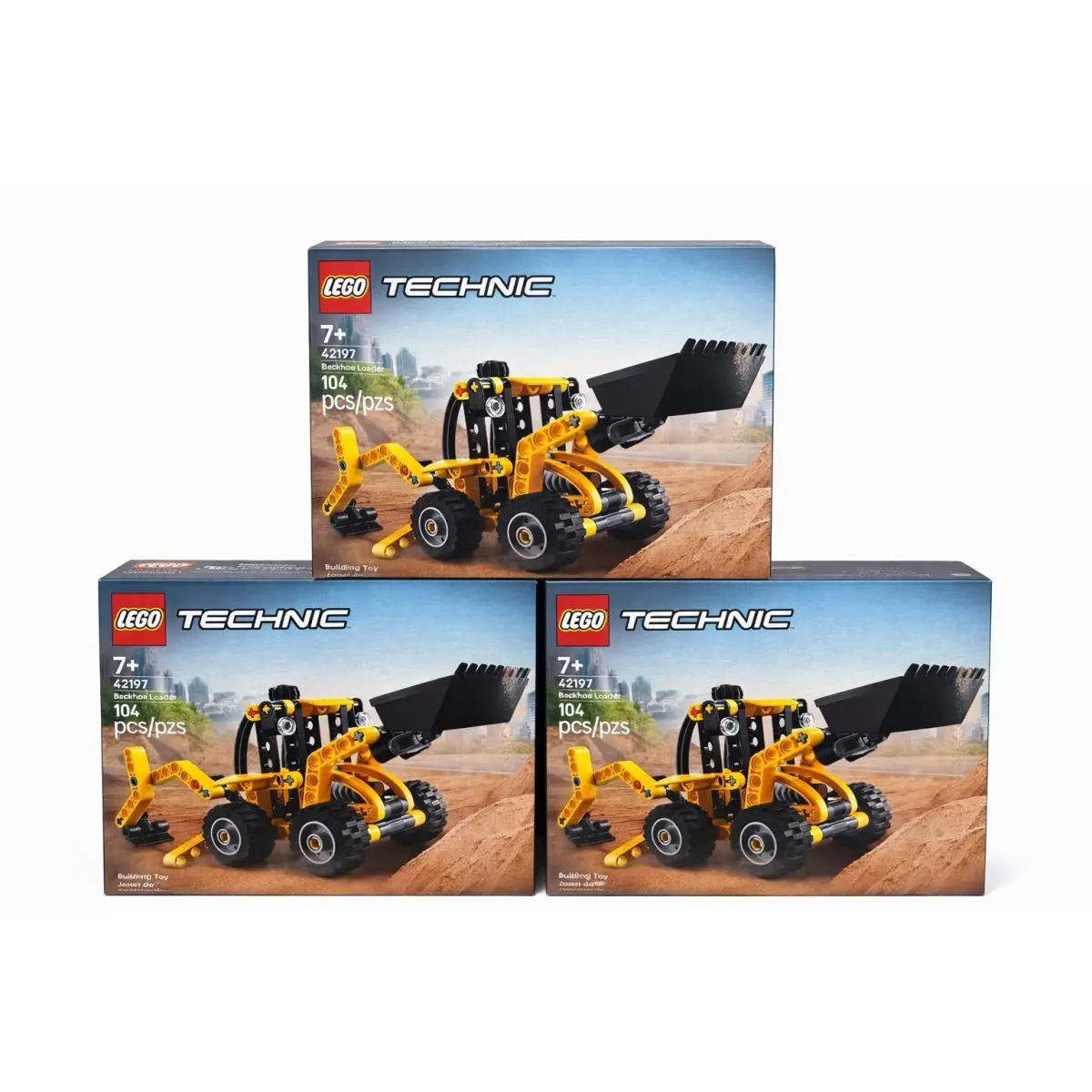 3 Lego Technic: Backhoe Loader 42197– Construction Vehicle Toy For Kids 104 Pcs